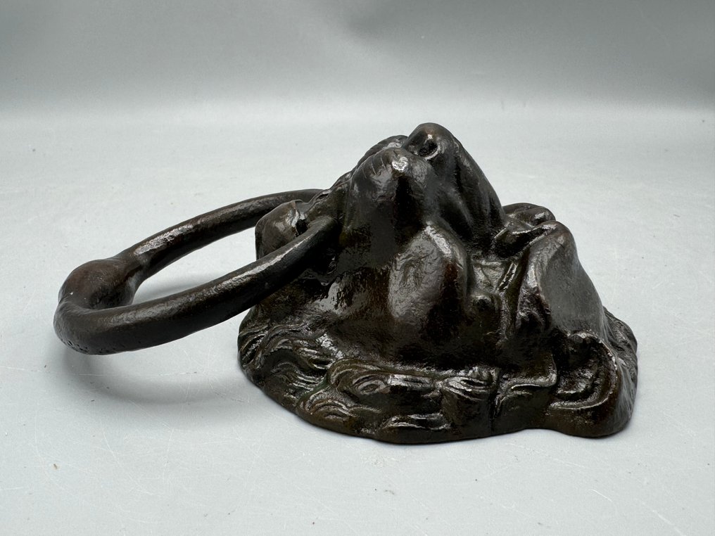 Door knocker - Bronzen deurklopper – Leeuwenkop - 1930-1940 #3.2