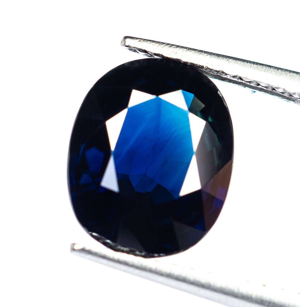 Sans prix de réserve Saphir  - 3.48 ct - Bellerophon Gemlab - Bleu foncé #1.0