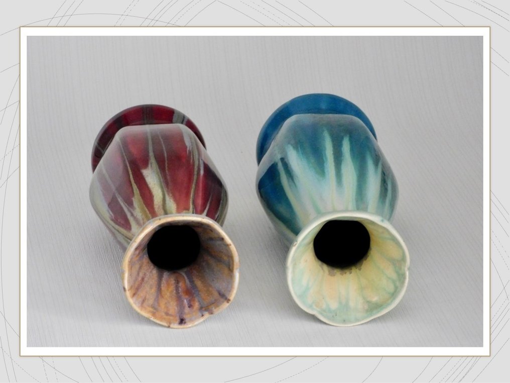 Faïence de Thulin - Vase (2) -  FT 227  - Keramik, Töpferware #4.3