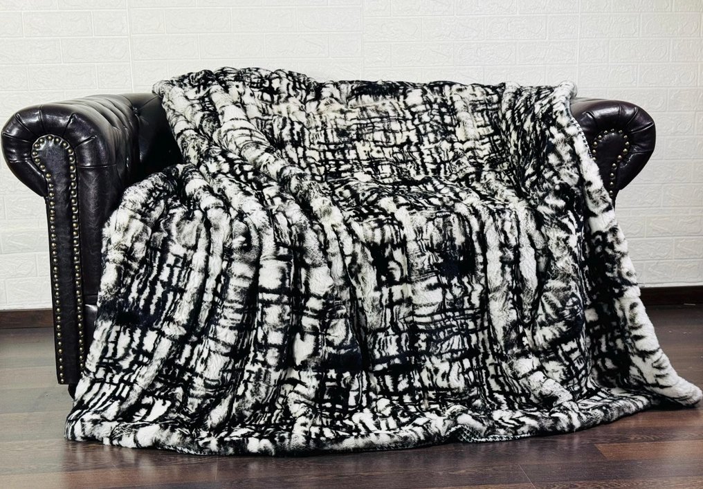 Blanket  - 220 cm - 110 cm - Abstract print - Fur #2.1