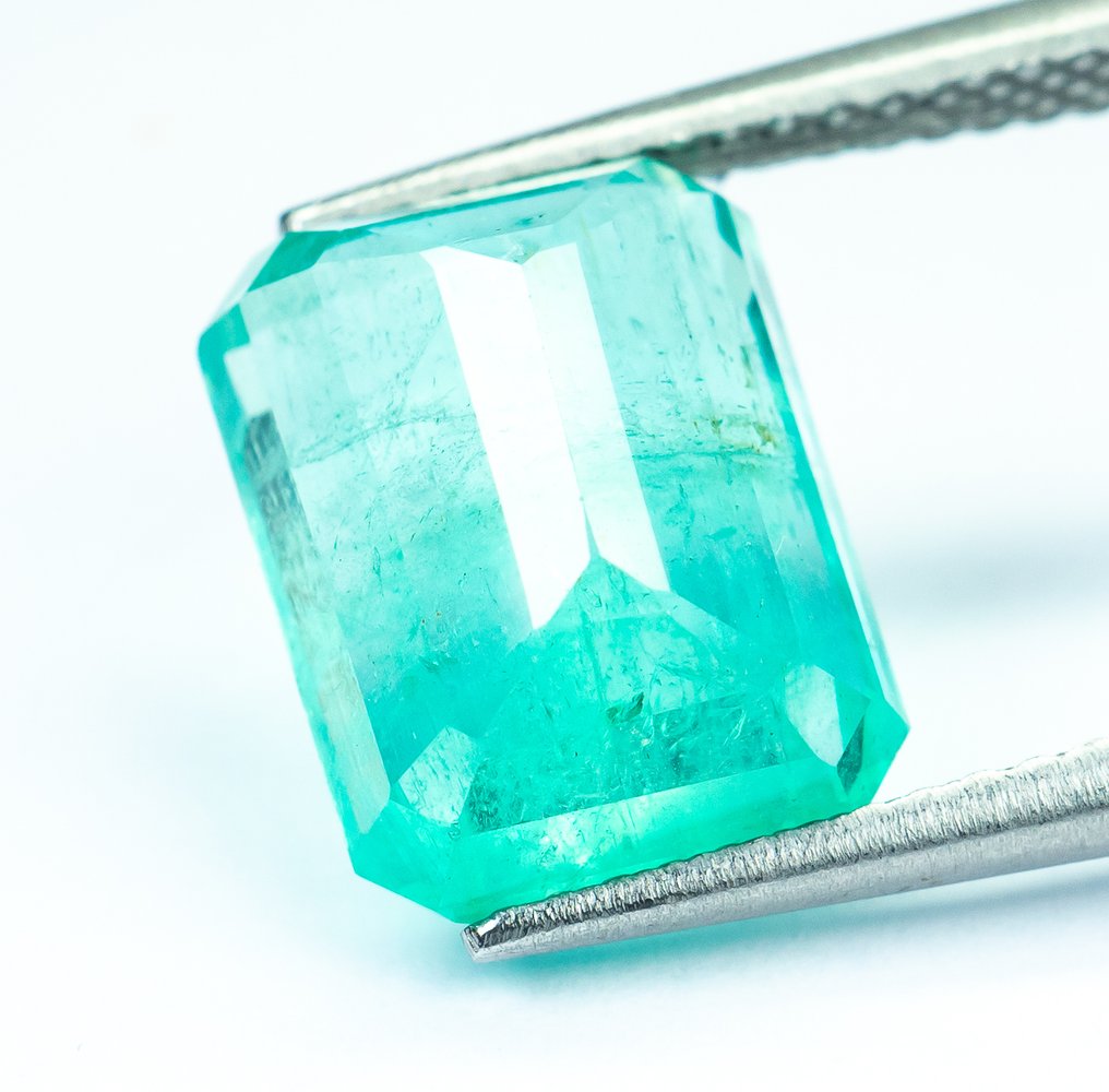 Fără preț de rezervă Smarald - 5.24 ct - Bellerophon Gemlab - Verde-azuriu (Nigeria) #3.2