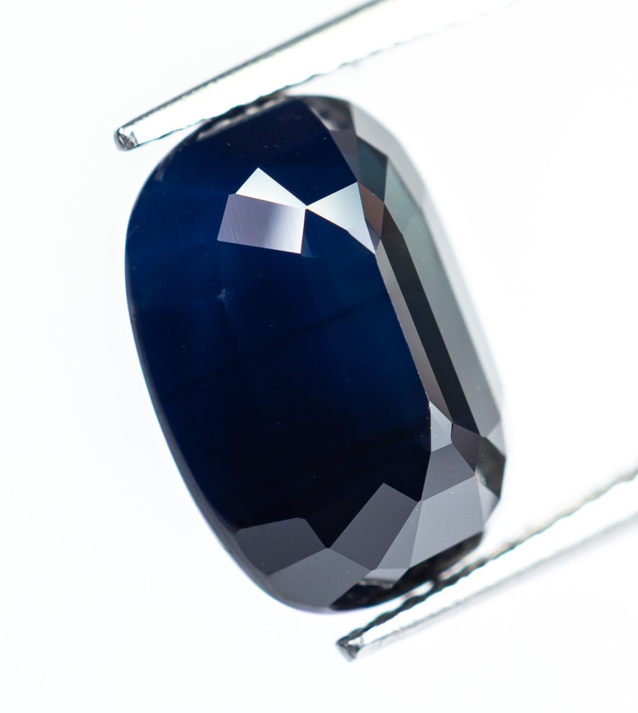 No reserve price Sapphire - 6.43 ct - Bellerophon Gemlab - Dark Blue #3.2