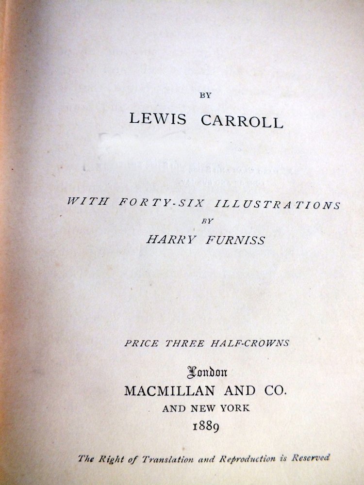 Lewis Carroll (aka. Charles Lutwidge Dodgson - 'Sylvie and Bruno' - 1889 #4.3