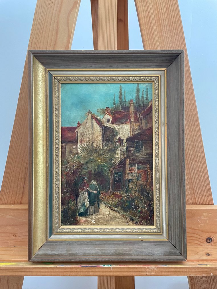 法国学校 (XIX) - Dorfansicht - NO RESERVE #1.0