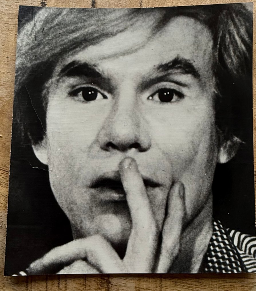 Unknown - Andy Warhol in front of his selfportrait, 1973 #1.0