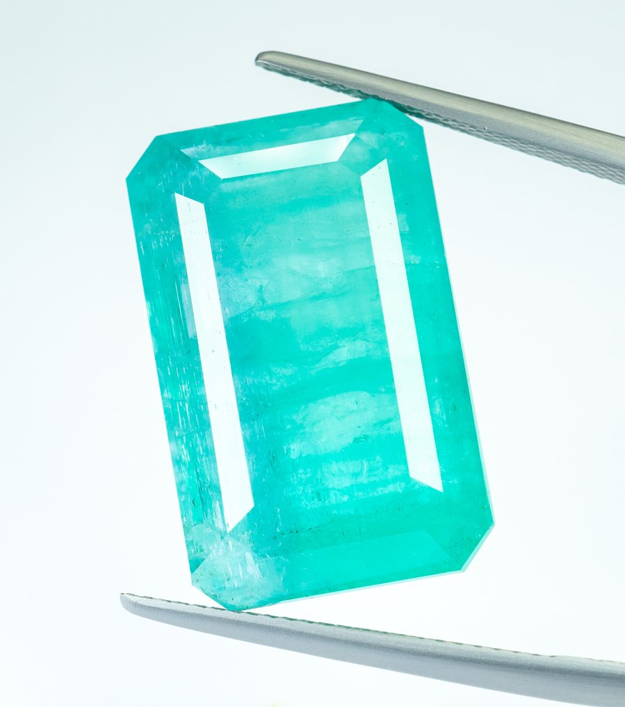 Ingen mindstepris Smaragd - 29.30 ct - Bellerophon Gemlab - Blågrøn (Nigeria) #2.1