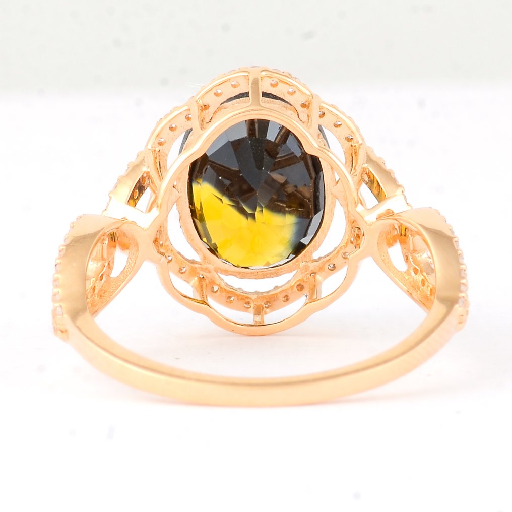 沒有保留價 - 戒指 - 14 克拉 黃金 - 4.38ct. tw. 藍寶石 - 鉆石 #2.1