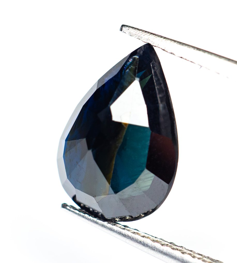 No reserve price Sapphire  - 6.47 ct - Bellerophon Gemlab - Dark Blue #4.3