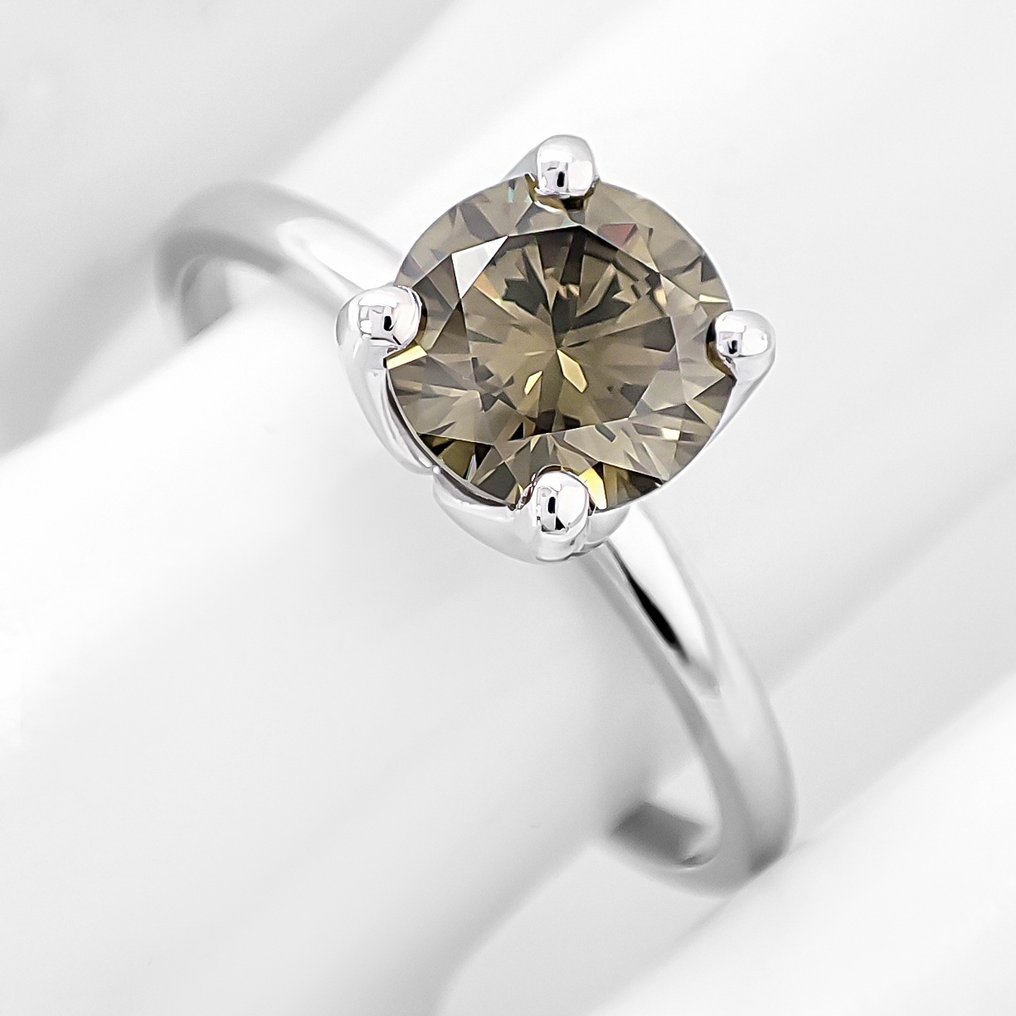 χωρίς τιμή ασφαλείας - Δαχτυλίδι - 14 καράτια Λευκός χρυσός - 1.12ct. tw. Διαμάντι (Φυσικού χρώματος) - Πιστοποιητικό IGI #2.1