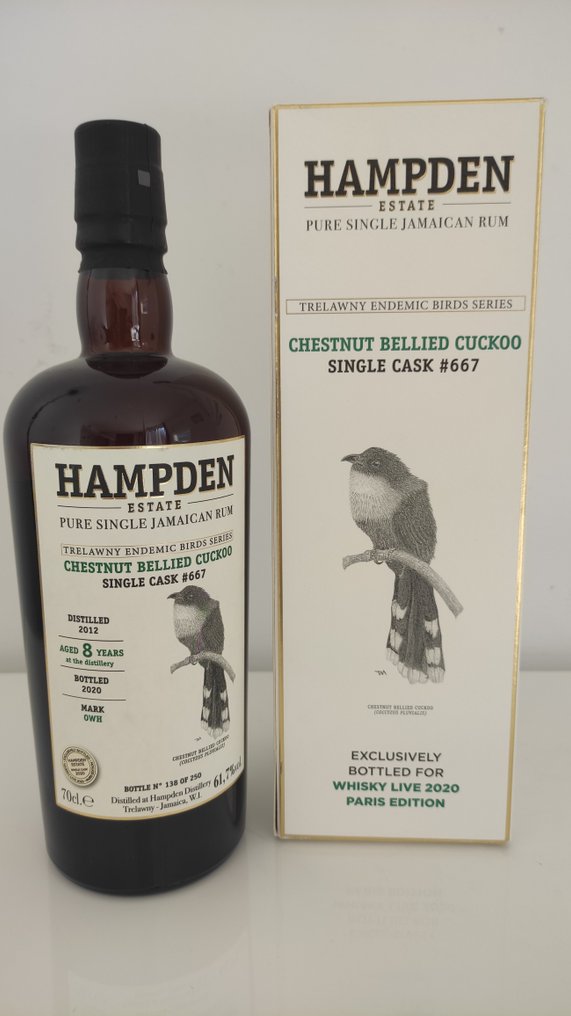 Hampden 2012 - Cask 667 - Trelawny Endemic Birds Series - Chestnut Bellied Cuckoo - b. 2020 - 70cl #1.0