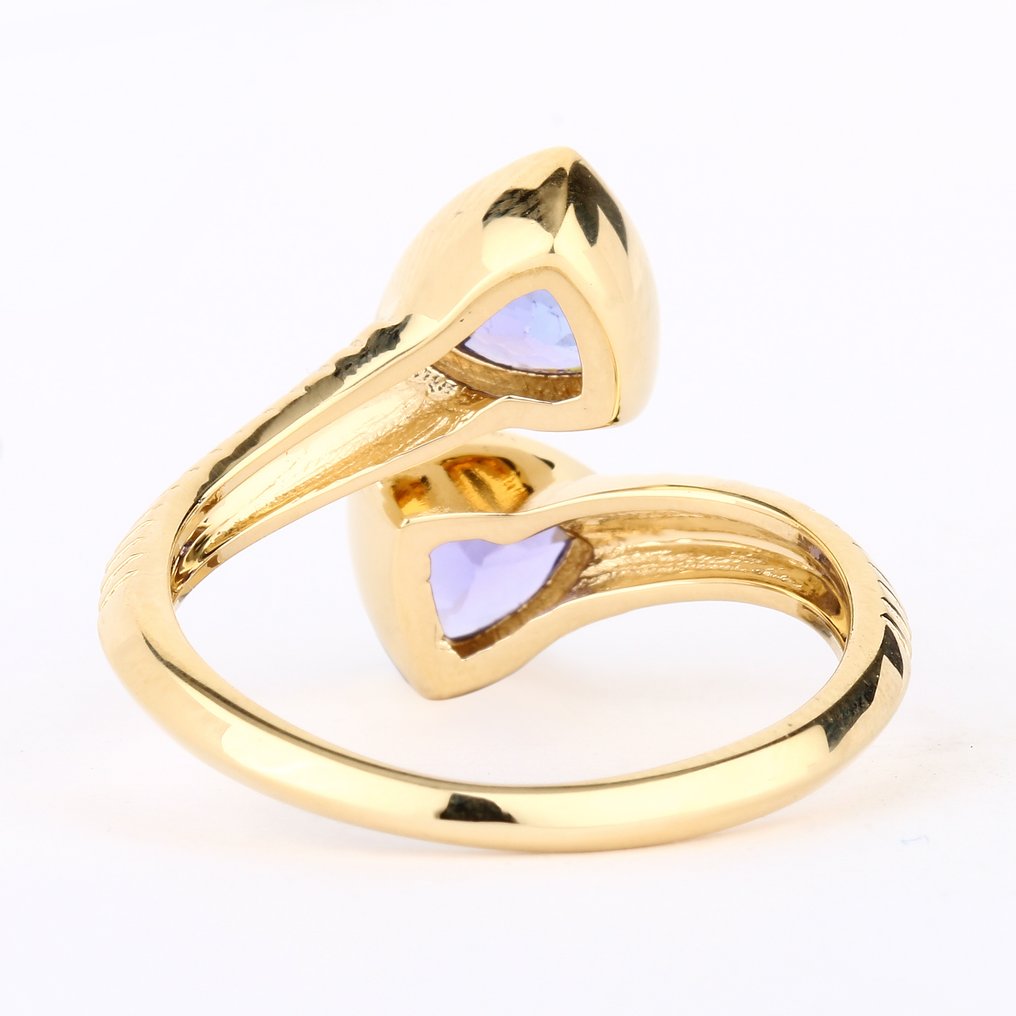 Fără preț de rezervă - Inel Placat cu aur, Argint -  1.50ct. tw. Tanzanite #3.2