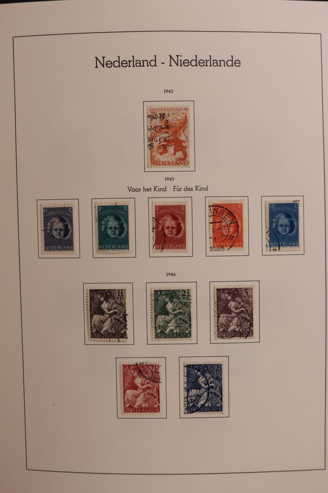 Ολλανδία 1945/2000 - Συλλογή σε δύο κόκκινα άλμπουμ Leuchtturm - με όμορφες σφραγίδες. #1.0