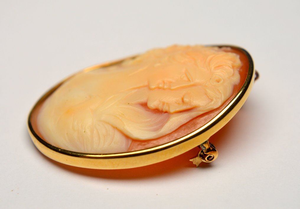 Broche - 14 carats Or jaune - Double Lady Cameo #4.3
