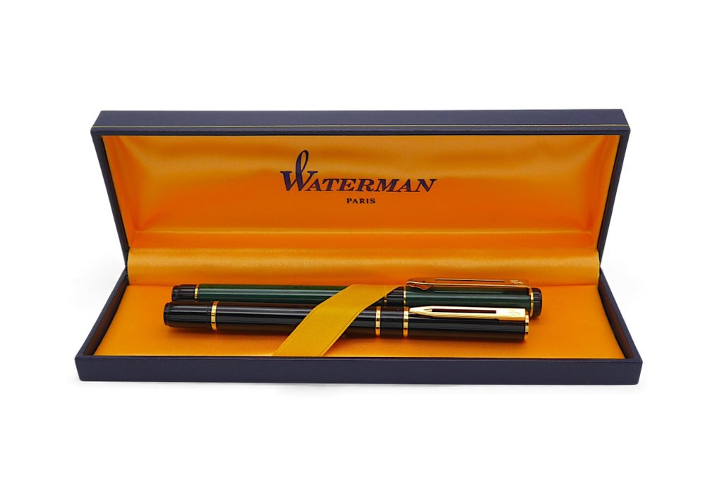 Waterman - Mod. "Centurion Marble Green & Laureat Black Laque" In Original Box - Nincs minimálár - Töltőtoll #1.0
