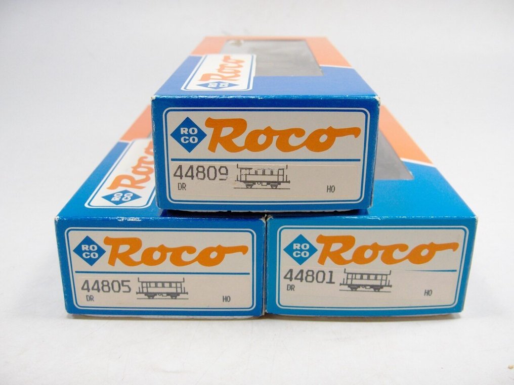 Roco H0 - 44801/44809/44805 - Model train passenger carriage (3) - 3 train carriages - DR (DRB) #1.0