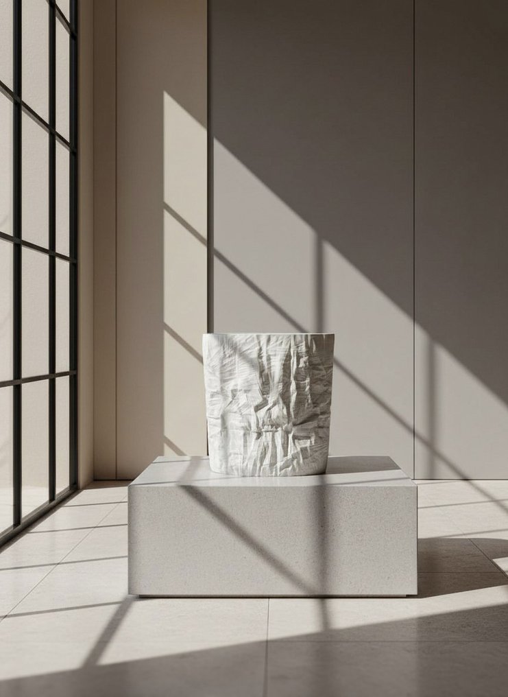 Rosenthal - Váza - Struktur Papyr - Bisquit porcelán - Design von Martin Freyer #1.0