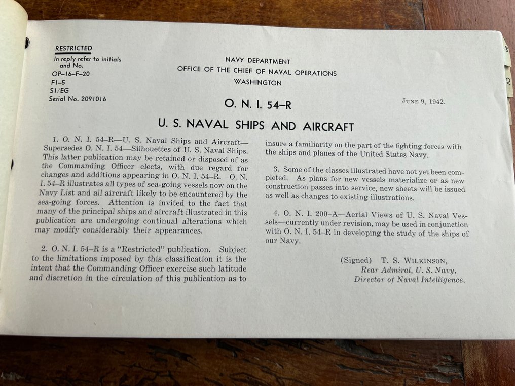 Rare WW2 US Naval Battleship / Submarine / Aircraft Carrier recognition guide - USS Hornet + aircraft - 1942 #4.3