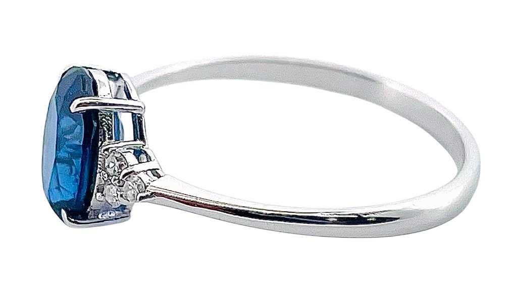 χωρίς τιμή ασφαλείας - Δαχτυλίδι - 18 καράτια Λευκός χρυσός Ζαφείρι - Διαμάντι #3.2