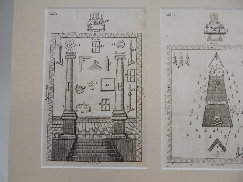 法国 - 徽章 - masonic franc maconnerie copper engravings Tableaus maconnique - 18世纪早期 #1.0