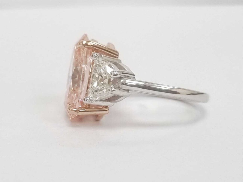 Βραδινό δαχτυλίδι - 14 καράτια Λευκός χρυσός, Ροζ χρυσό - 8.50ct. tw. Ροζ Διαμάντι (Διαμάντια εργαστηριακής καλλιέργειας με φανταχτερά χρώματα) - Διαμάντι #2.1