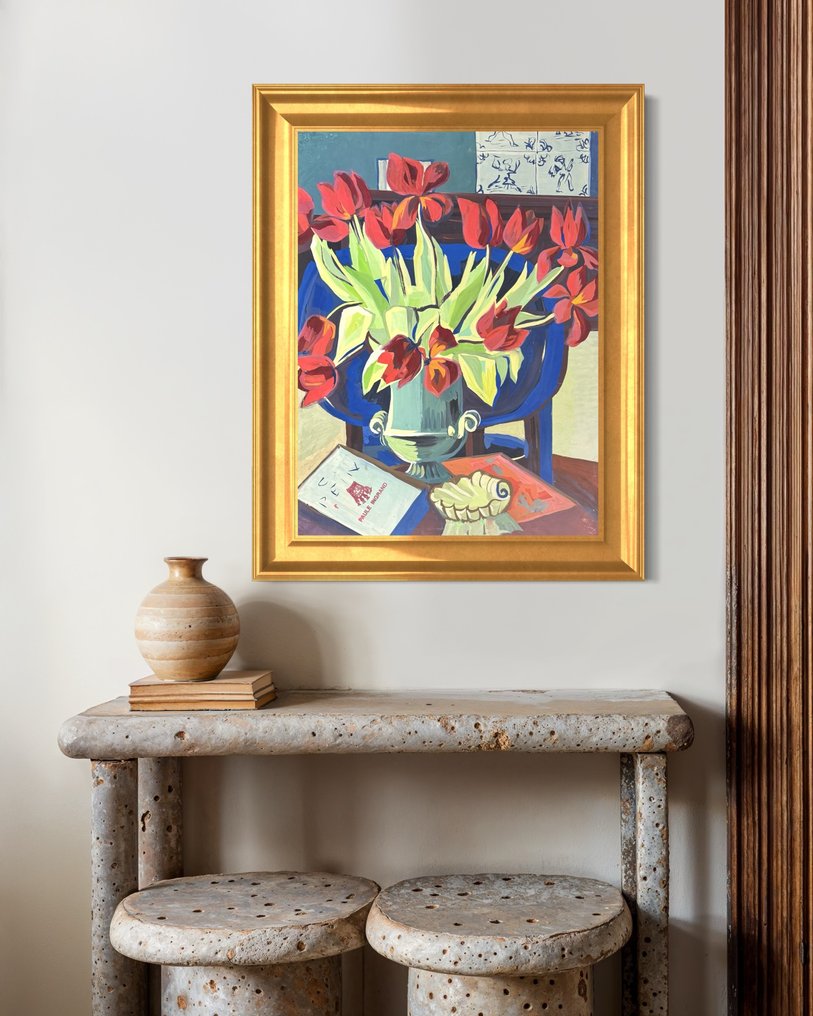 Paule Ingrand (1910-1997) - Grande composition florale Art déco #1.0