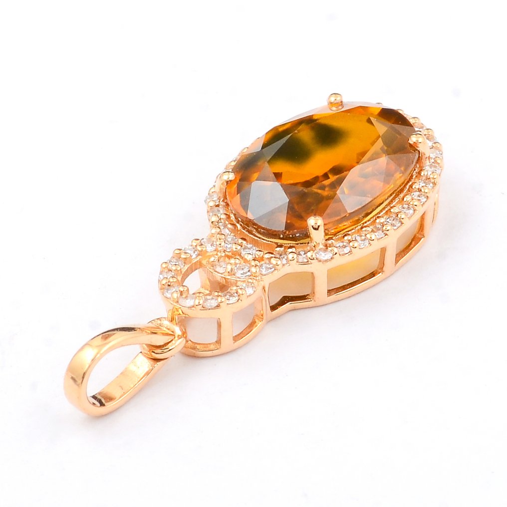 Sans Prix de Réserve - Pendentif - 14 carats Or jaune - 3.65ct. tw. Saphir - Diamant #3.2