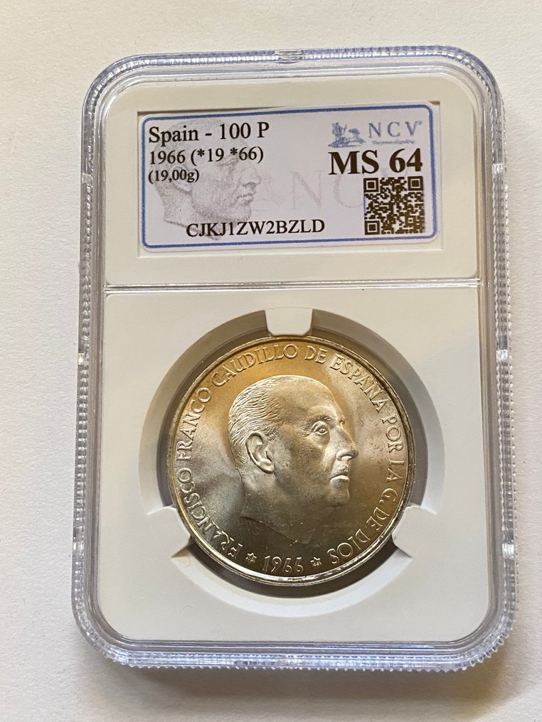 Spagna. Francisco Franco. 100 P 1966*66 (Senza Prezzo di Riserva) #1.0