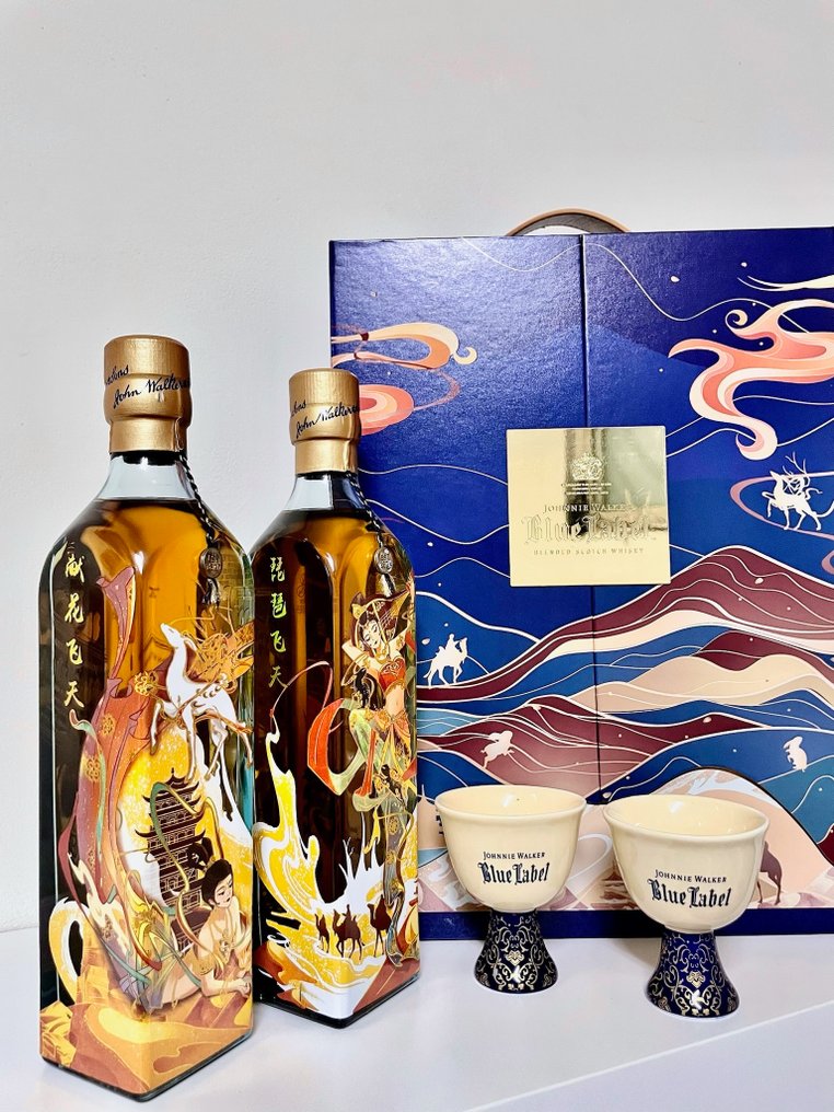 Johnnie Walker Blue Label Dunhuang Limited Edition Gift Pack w/ 2 cups  - 50cl - 2 bottles #1.0