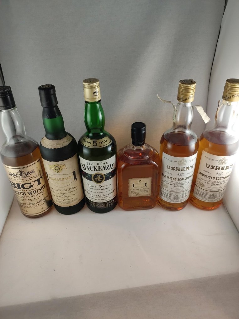 Big T + Usquaebach + Mackenzie 5yo + Usher's - 70 cl, 75 cl - 6 flaschen #1.0