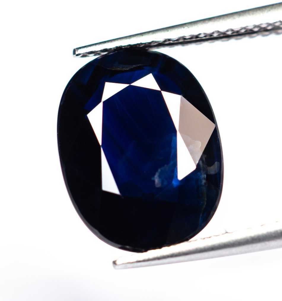 Sans prix de réserve Saphir - 6.98 ct - Bellerophon Gemlab - Bleu foncé #2.1