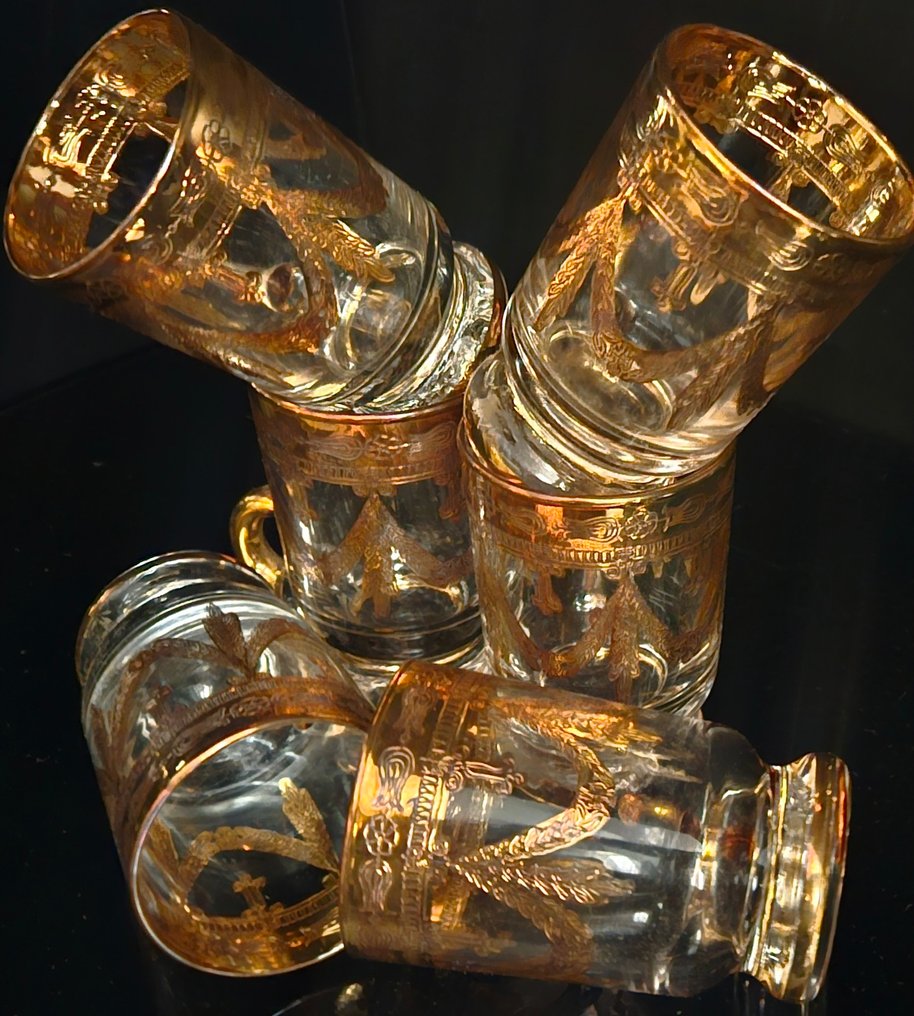 antica cristalleria italiana - Kahviastiasto (6) - ancient luxury gold coffee cups - Kulta, Kristalli #1.0