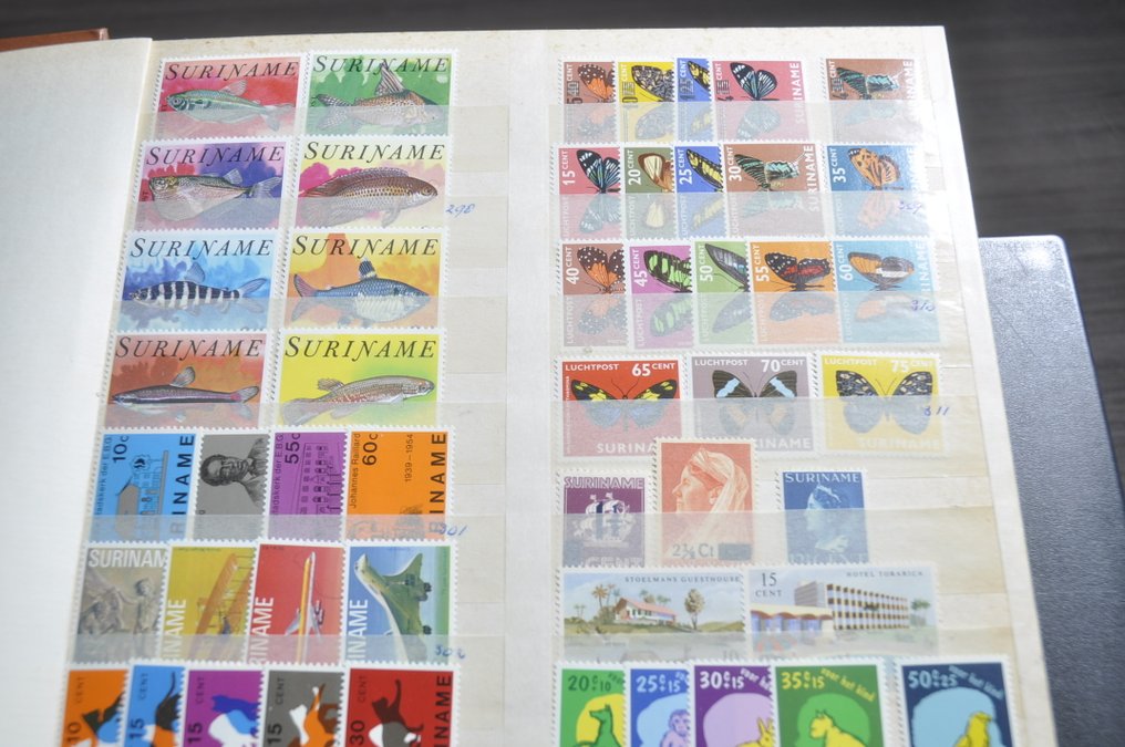 Suriname  - Most mint collection with quantities in an Album, stockbooks, and album pages (201 photos). #2.1
