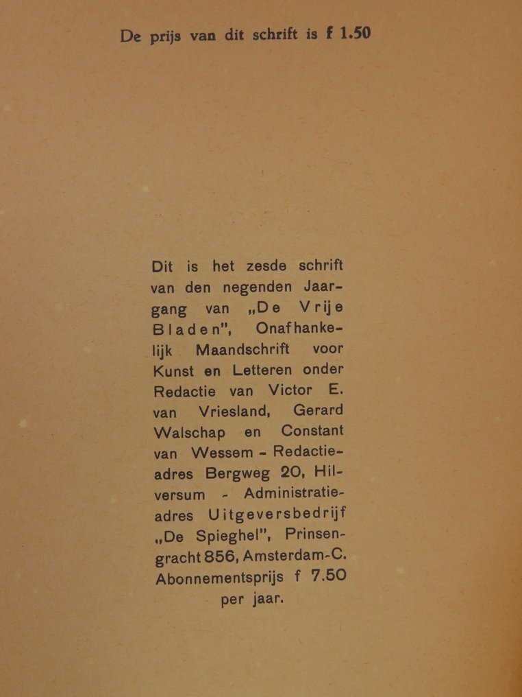 Simon Vestdijk - De Oubliette & Verzen - 1932-1933 #3.2