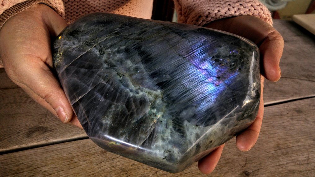 Colore raro Chemeleon - Viola + Porpora - Colori oro Labradorite, - Forma libera - Altezza: 20 cm - Larghezza: 13 cm- 2198 g #1.0