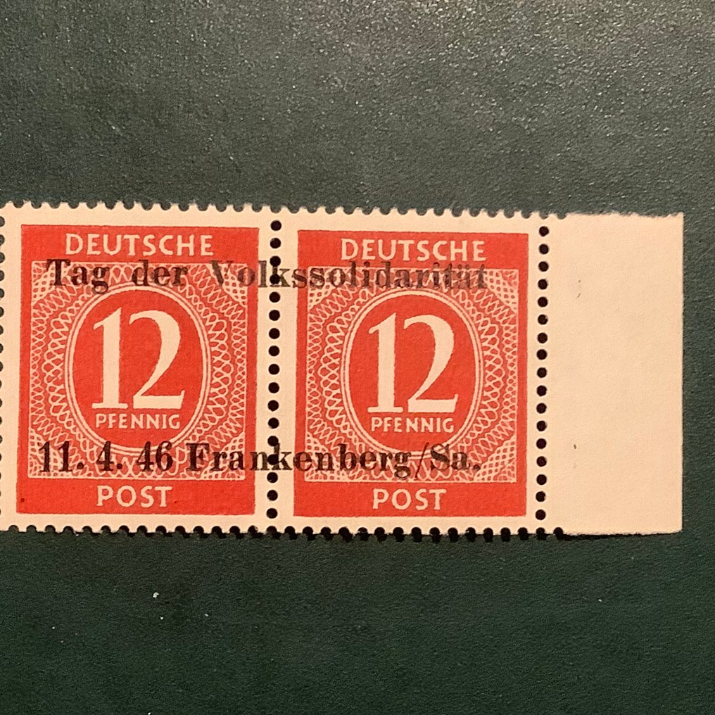 德国 - 本地邮政区 1946 - Frankenberg：带有本地印花的套件，经过Zierer的质量检验。 - Michel 1 #3.2