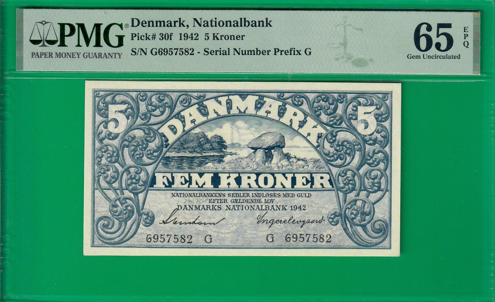 Dania. - 5 kroner 1942 - Pick 30f  (Bez ceny minimalnej
) #1.0