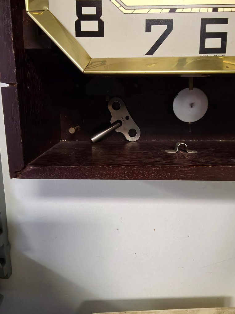 Αυτόματο ρολόι - ODO -   ξύλο, μέταλλο, μπρούντζος, διακοσμημένο γυαλί - 1950-1960 #4.3