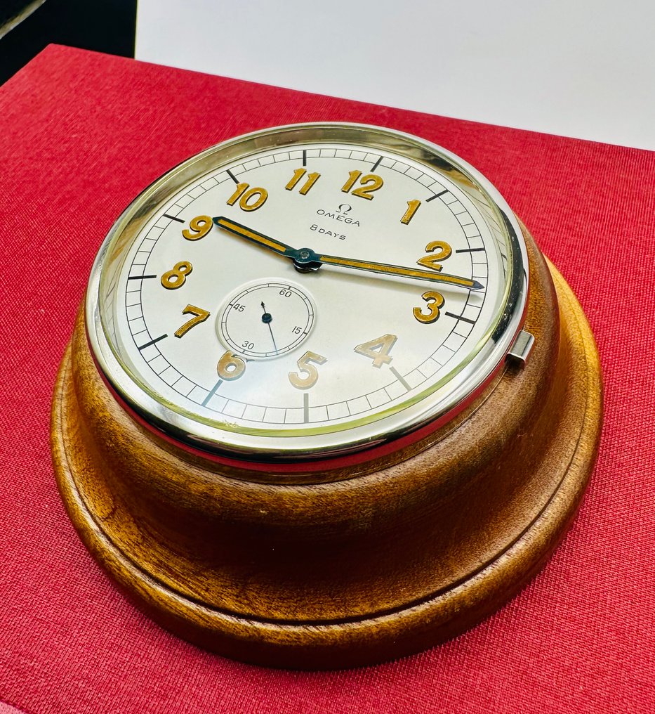 船鐘 - Omega -  藝術裝飾 木 - 1930-1940 - Omega 8天船用时钟 #4.3