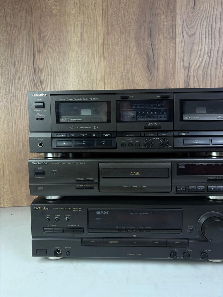 Technics - SA-EX140 Receiver + SL-PG390 CD Player + RS-TR165 Cassette Deck Stereo set #2.1