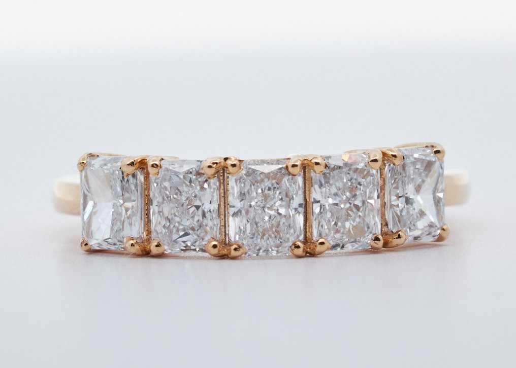 χωρίς τιμή ασφαλείας - Δαχτυλίδι - 14 καράτια Κίτρινο χρυσό - 1.72ct. tw. Διαμάντι (Εργαστηριακής καλλιέργειας) #1.0