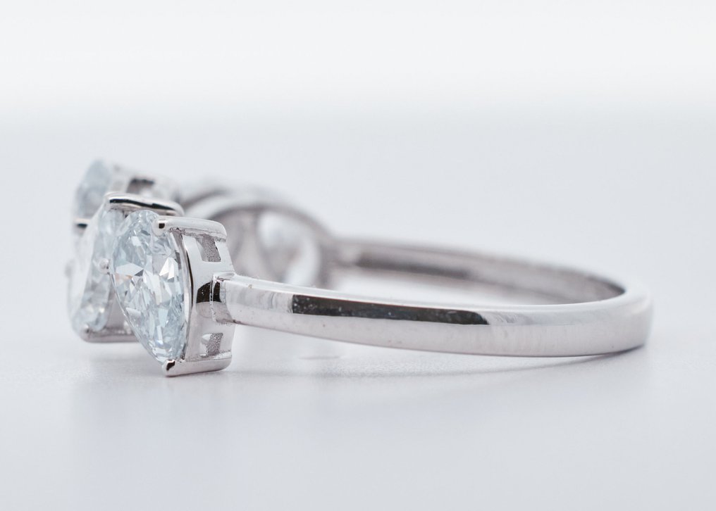 沒有保留價 - 戒指 - 14 克拉 白金 -  1.83ct. tw. 鉆石 (實驗室培育) #4.3