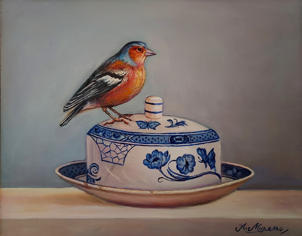 Alfonso Moreno (1947) - Stilleven met vink #1.0