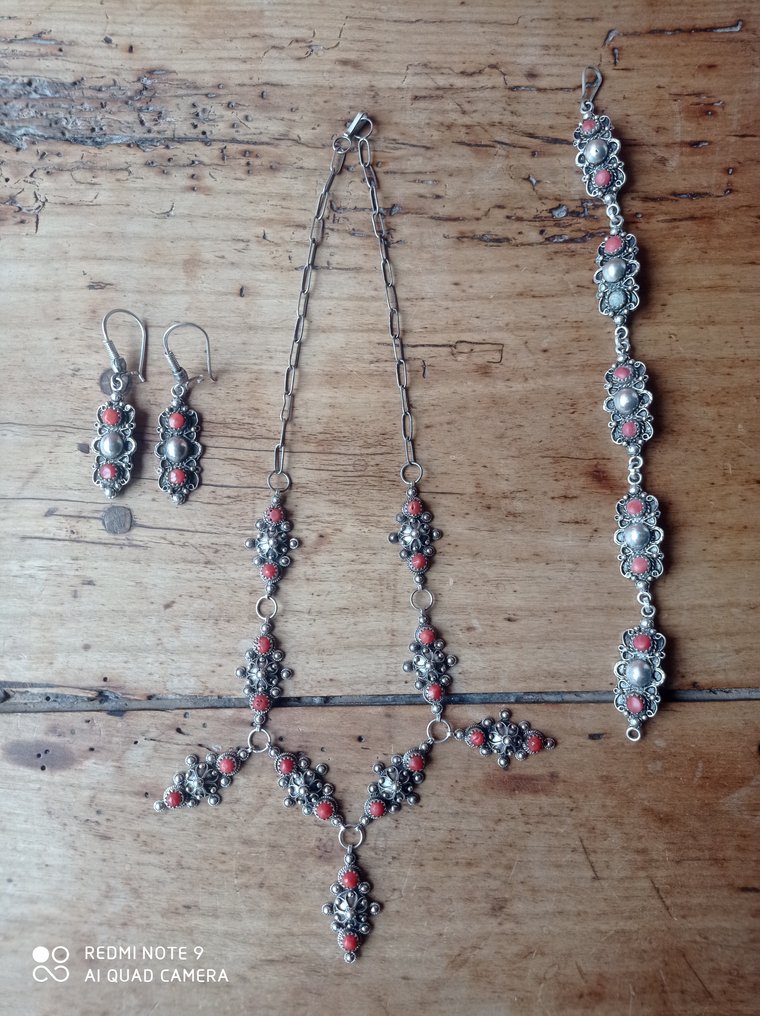 Parure Berbère Argent/Corail - Algéria  (Nincs minimálár) #3.2