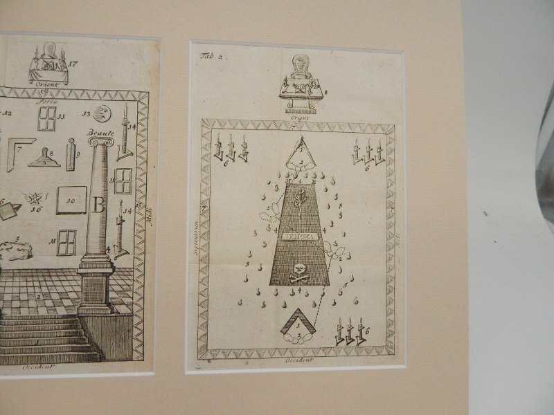 法国 - 徽章 - masonic franc maconnerie copper engravings Tableaus maconnique - 18世纪早期 #2.1