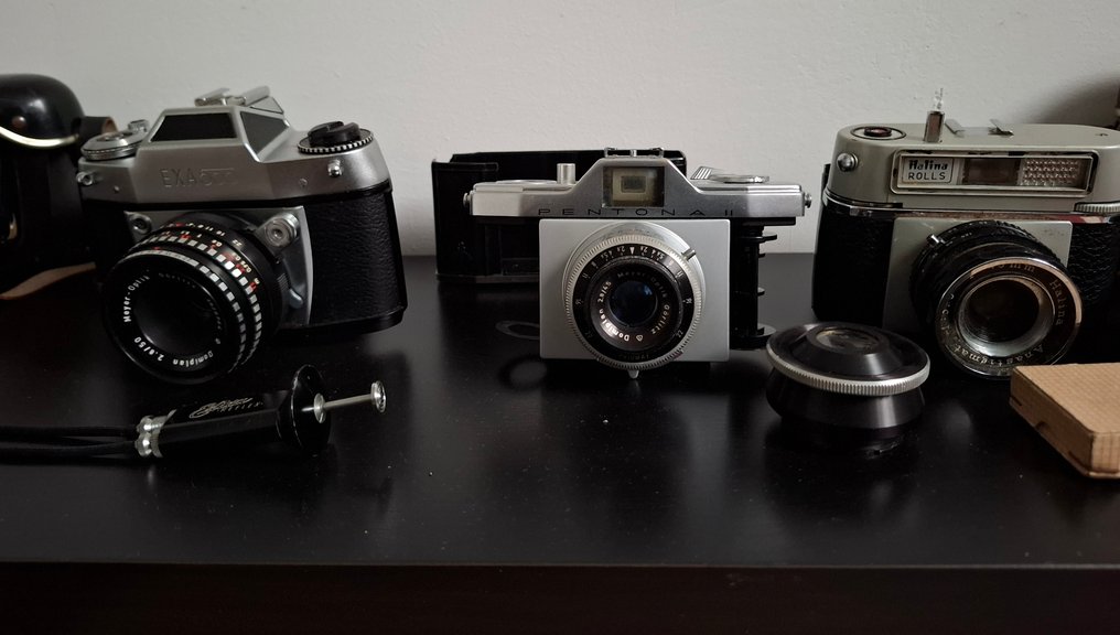 VEB Zeiss Ikon,, Haking, Ihagee Pentona II / Exa 500 / Halina Rolls + lenzen + acc. | 模拟相机 #2.1