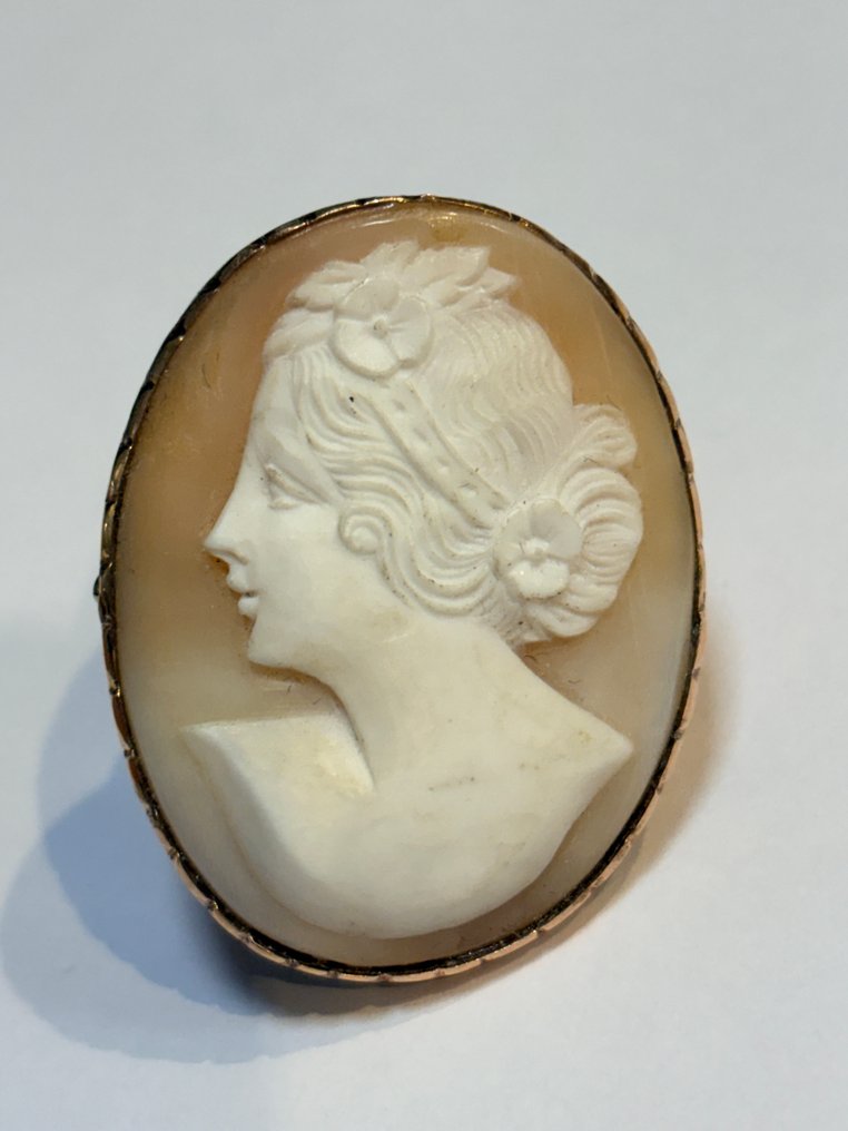 戒指 - 14 克拉 玫瑰金 - 浮雕贝壳,沙丁鱼 #3.2