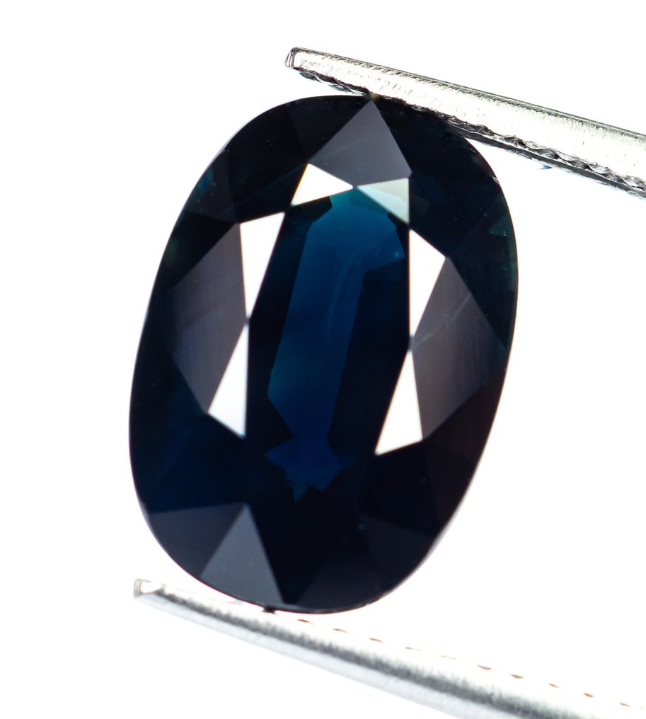 Senza prezzo di riserva Zaffiro - 6.10 ct - Bellerophon Gemlab - Blu verde profondo #1.0