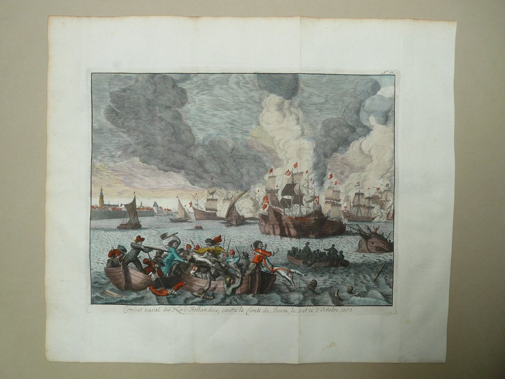 Netherlands - Enkhuizen, Zuiderzee; Jan Luyken - Combat naval des Nord-Hollandois, contre le Comte de Bossu - 1681-1700 #1.0