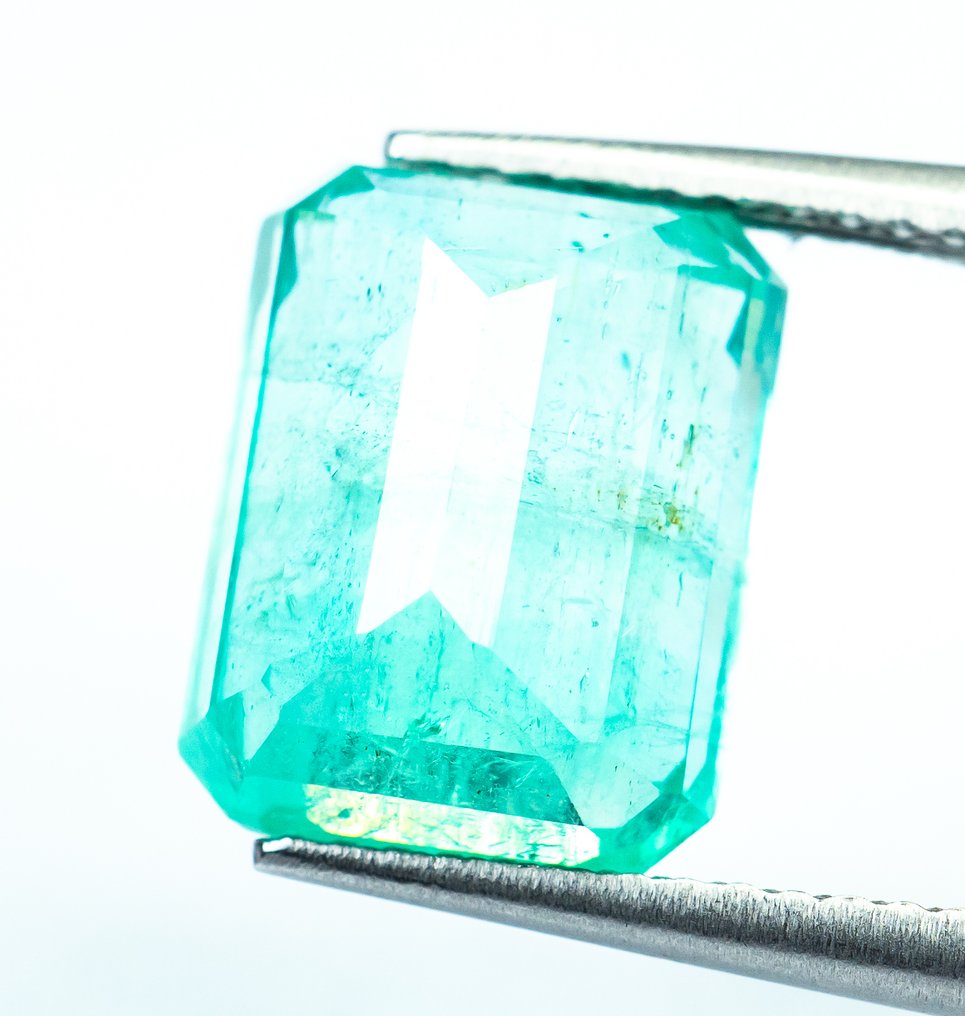 Fără preț de rezervă Smarald - 5.24 ct - Bellerophon Gemlab - Verde-azuriu (Nigeria) #4.3