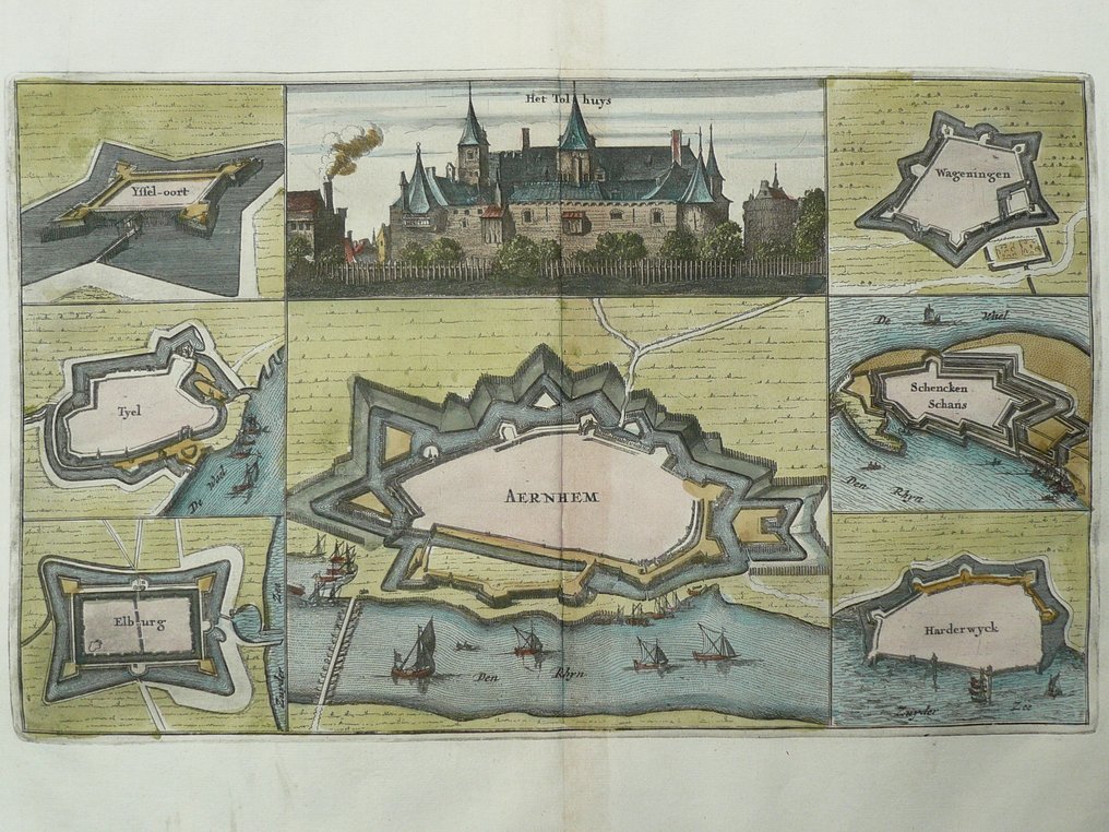 荷兰 - Gelderland / Arnhem / Harderwijk / Tiel / Elburg / Wageningen; L. van de Bosch - "Aernhem" - 1675 #1.0